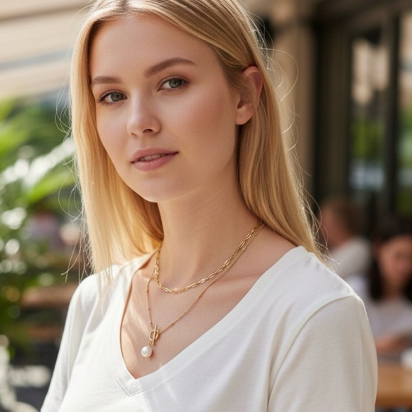NEW 18K Gold Plated Paperclip Link Chain Necklace